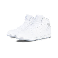 Air Jordan 1 Mid (White/White-Wolf Grey)