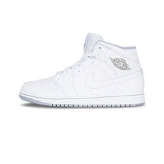 Air Jordan 1 Mid (White/White-Wolf Grey)