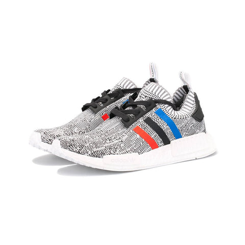 adidas Originals - NMD R1 Primeknit 'Tri-Color' (Light Grey/White/Red-Black-Royal Stripes)